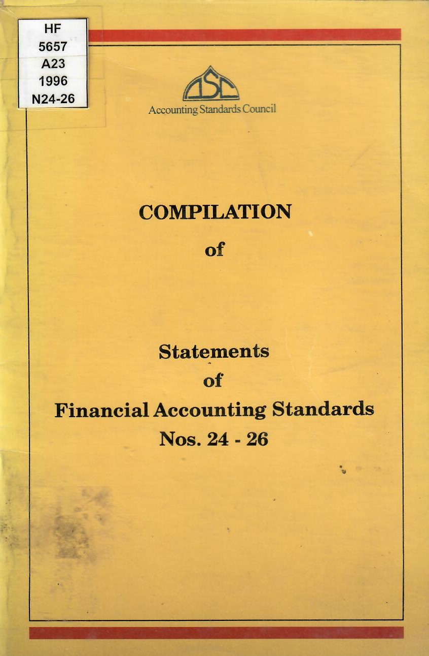Statement Of Financial Accounting Standards No 5 Compilation of statements of financial accounting standards nos. 24-26